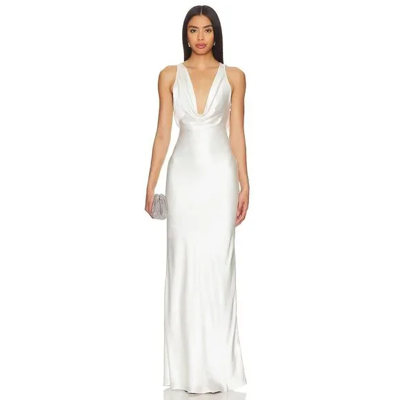 green emerald velvet dress Michael Lo Sordo Iced Bias Gown
